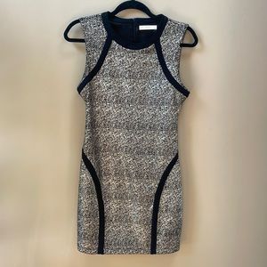 Black and gold mini dress, body con, Capulet, women’s, scoop neck, form fitting